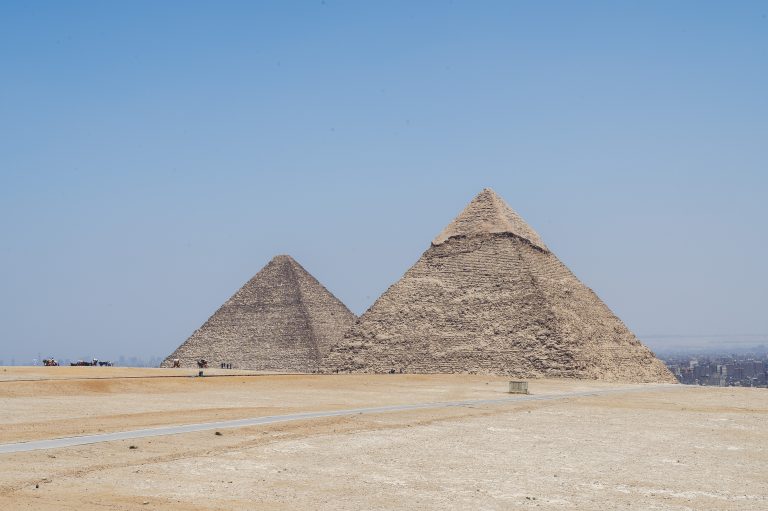 Breathtaking view of famous pyramids of Giza, Cairo, Egypt